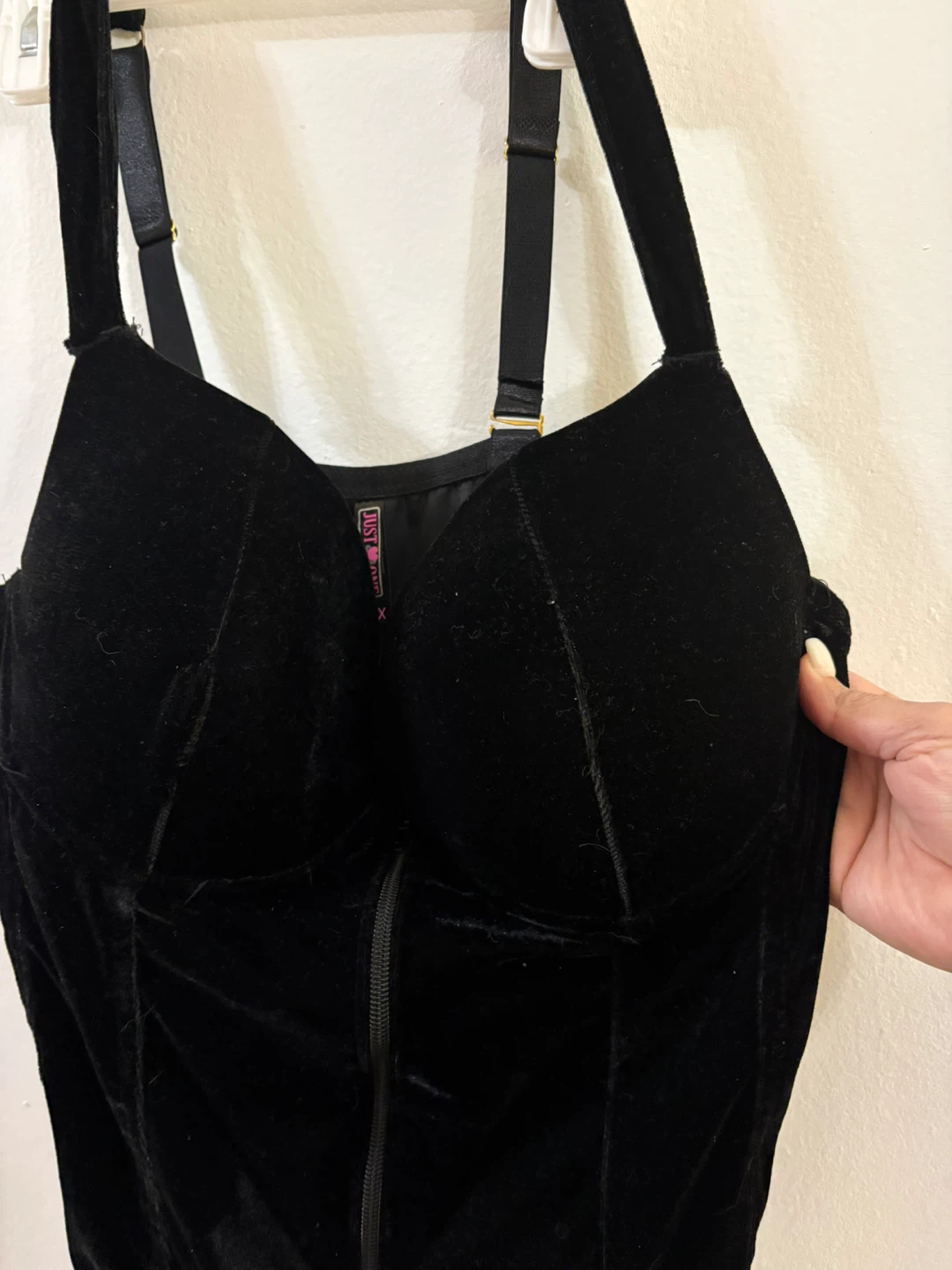JUST ONE Black Velvet Corset Top - photo 5