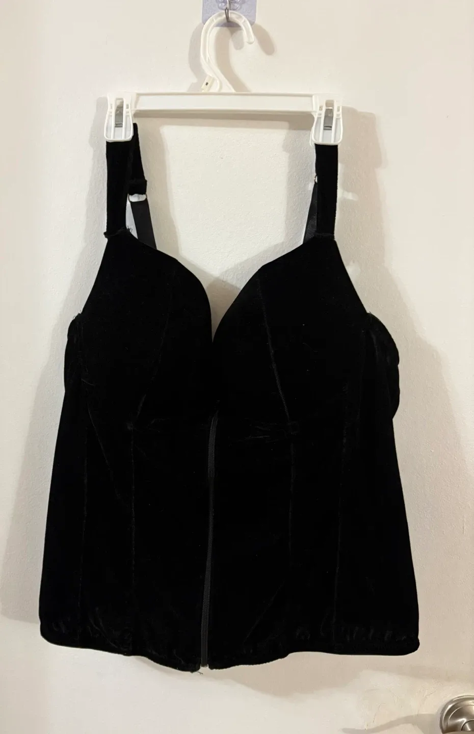 JUST ONE Black Velvet Corset Top
