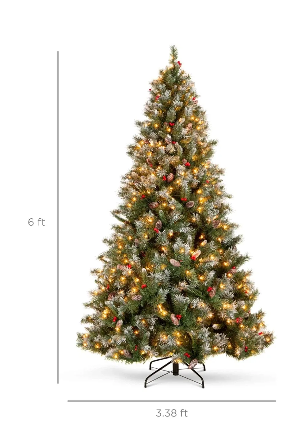 6 ft Pre-Lit Flocked Artificial Christmas Tree