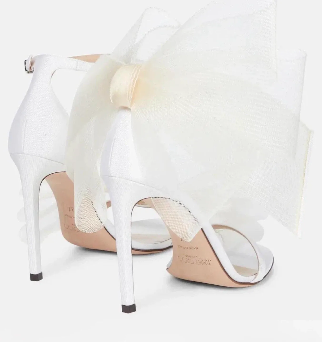 Jimmy Choo Aveline 100 White Bow Heels image indicator(2)