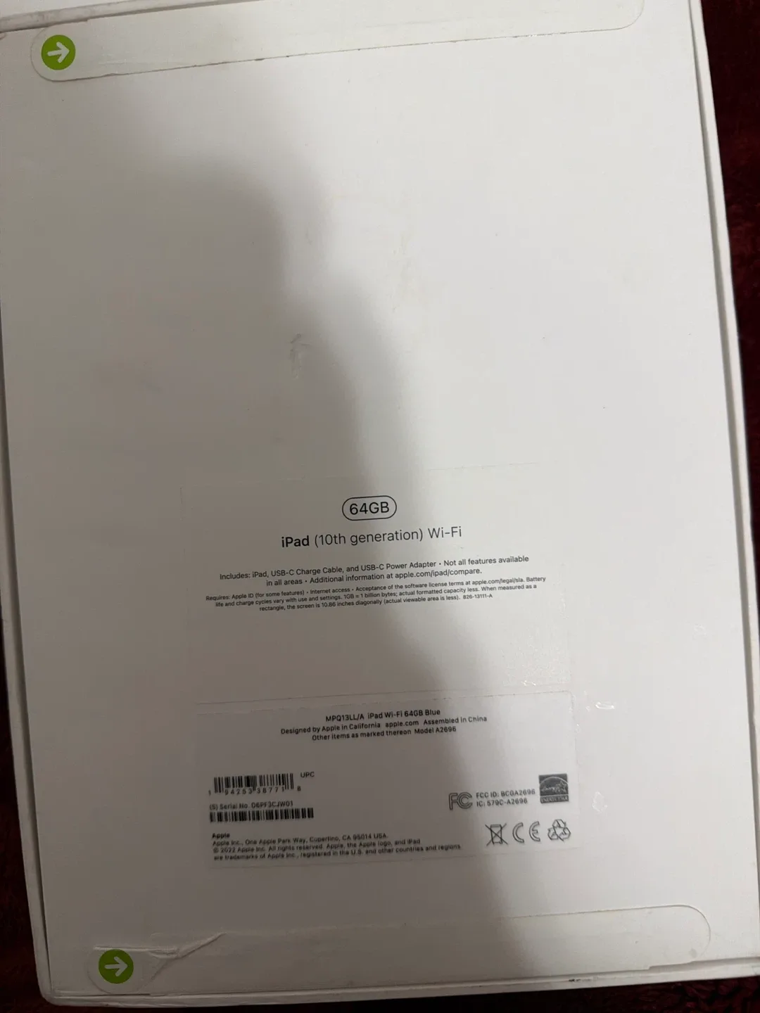 New Apple iPad (10th Gen) Wi-Fi 64GB - Blue