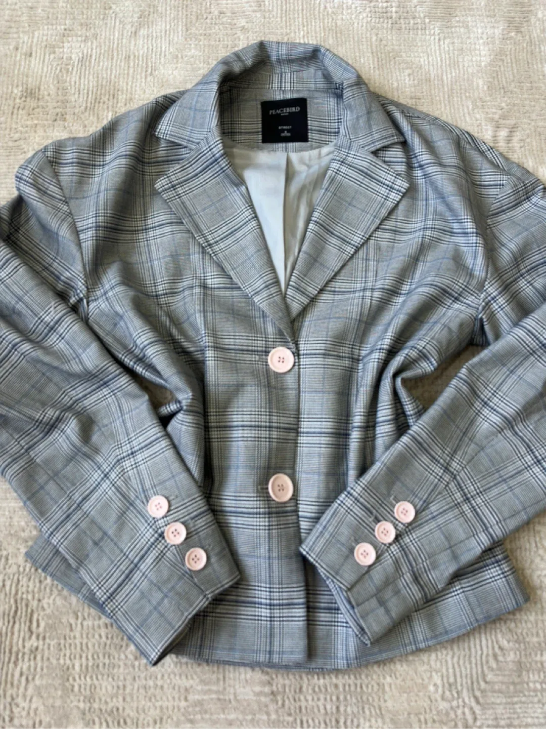 Peacebird Women's Plaid Blazer - Size S image indicator(2)