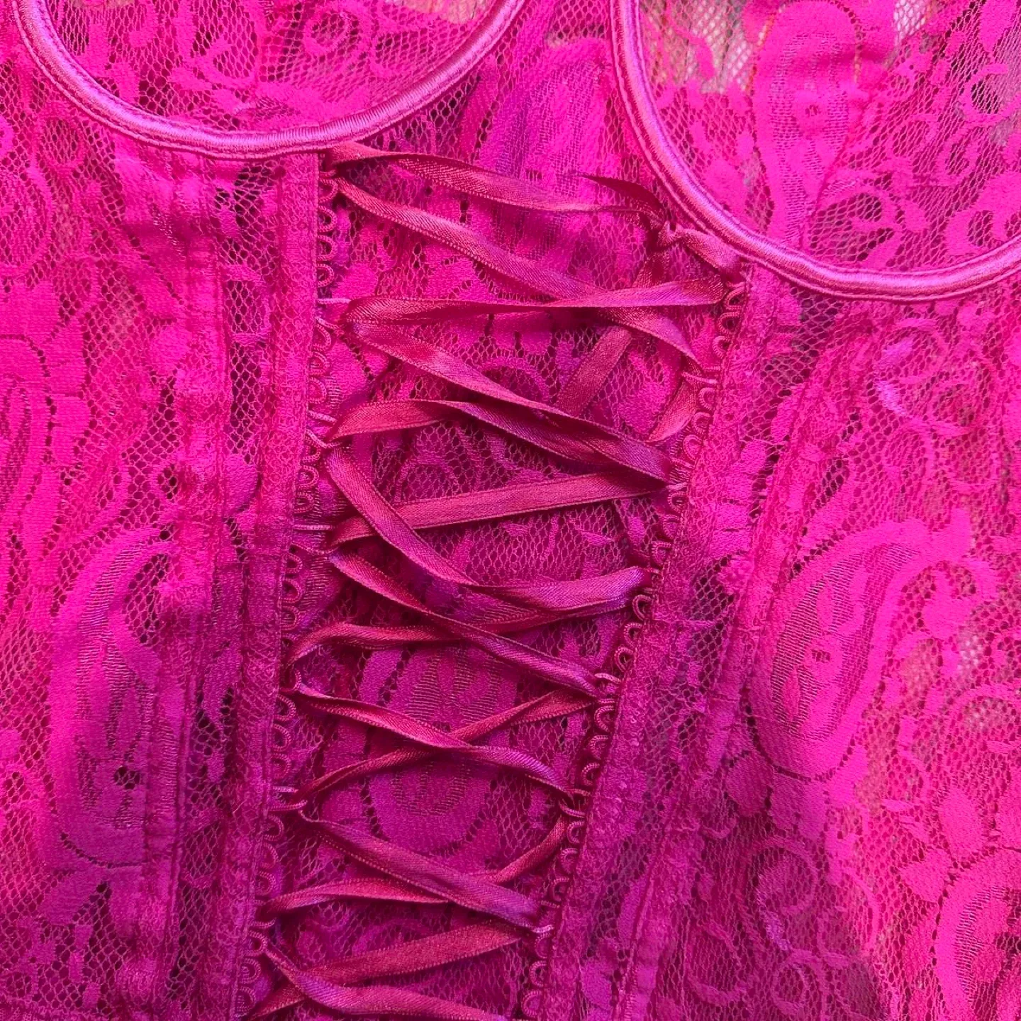 Hot Pink Lace Corset Top image indicator(3)