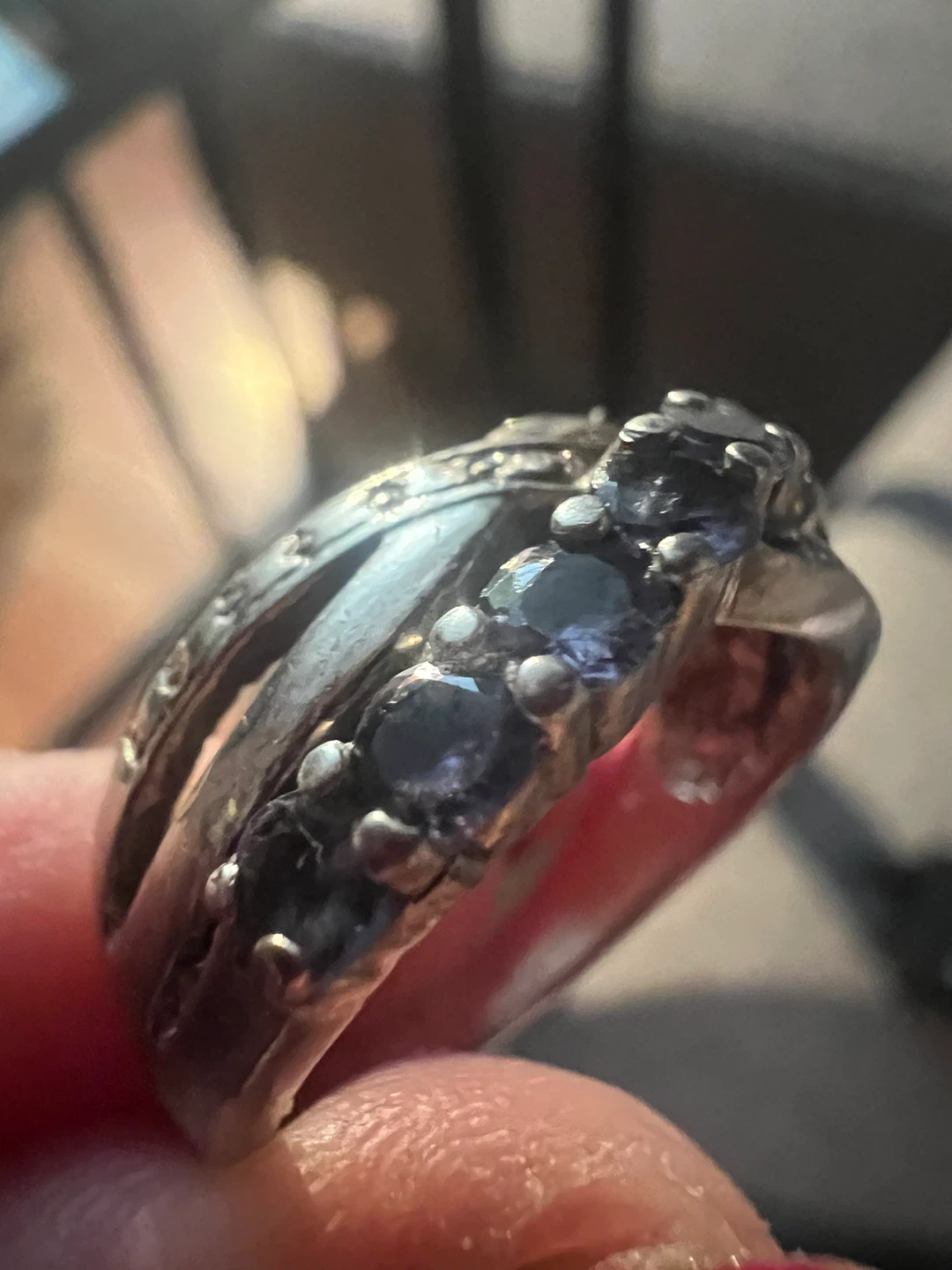 Sterling Silver 925 Ring with tanzanites. - photo 2