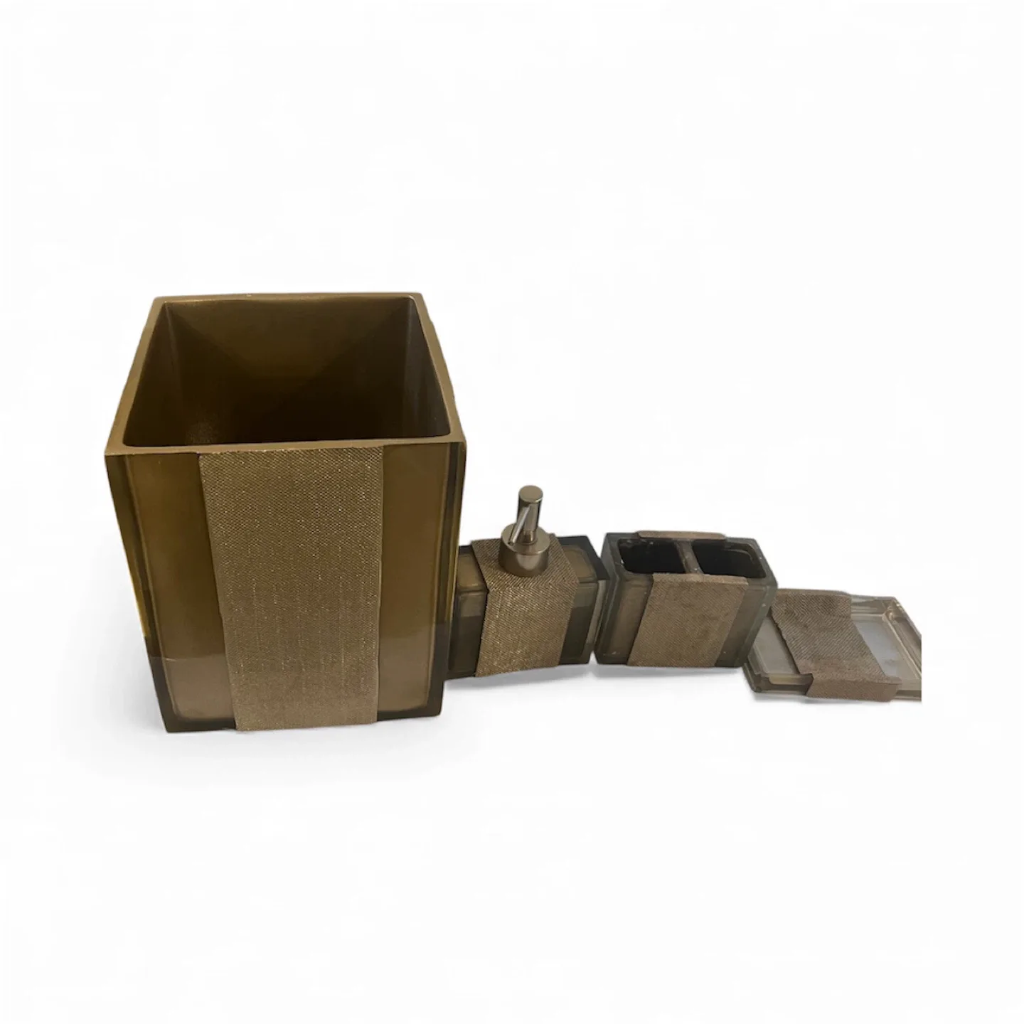 4-Piece Bathroom Accessory Set - Brown