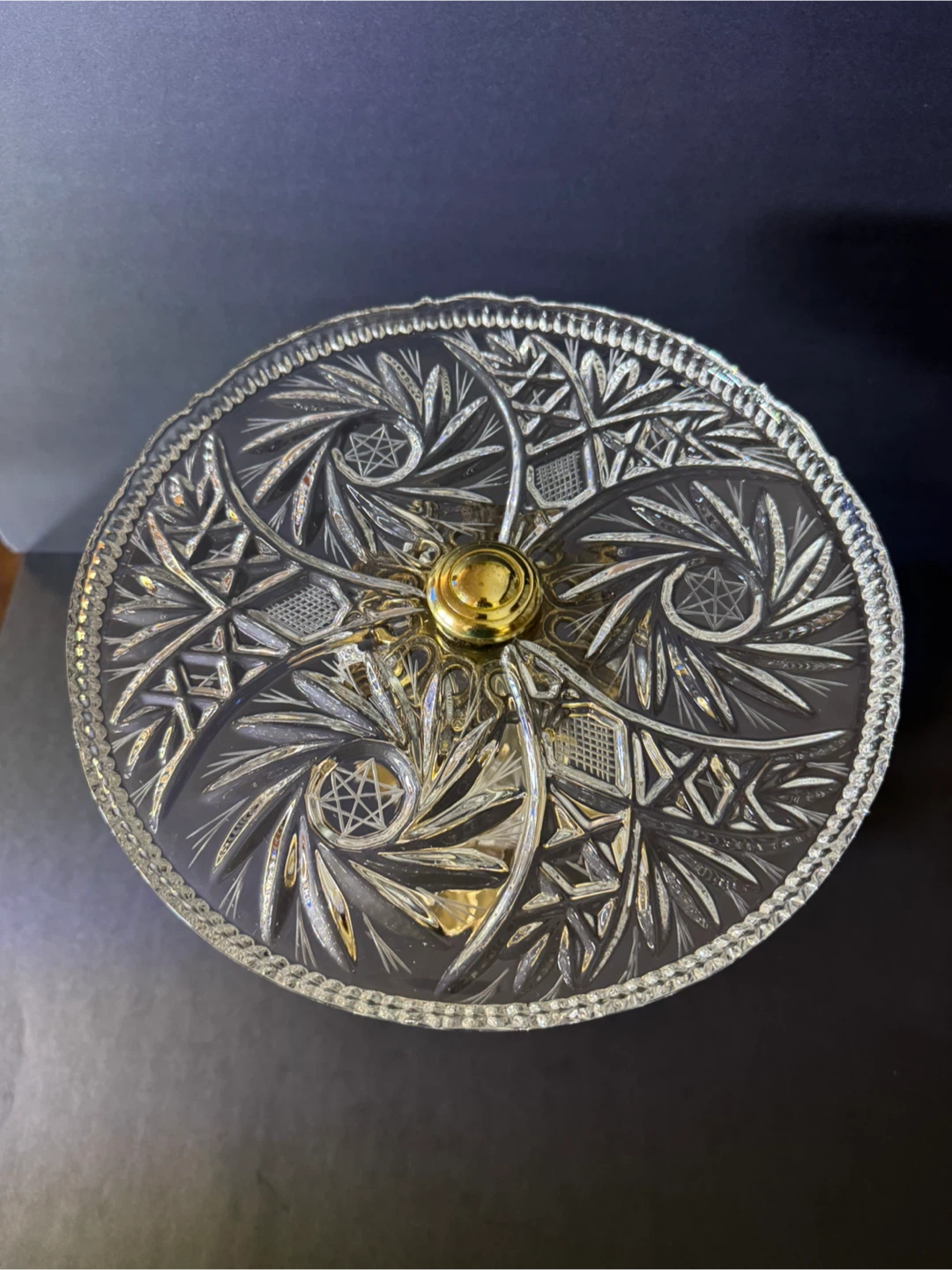 Vintage Crystal & Brass Cake Stand - photo 2