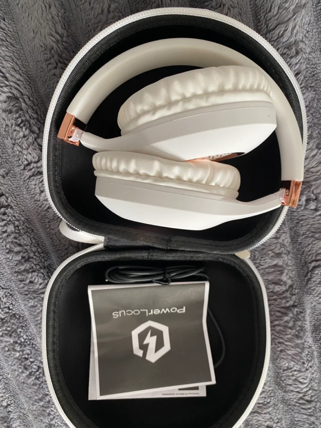 PowerLocus White Wireless Headphones