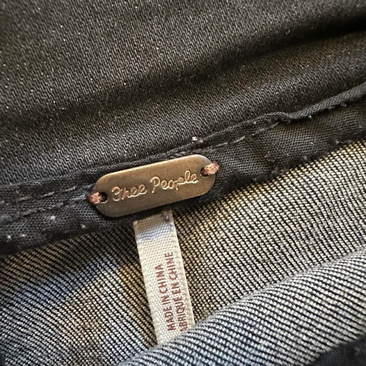 Free People Black Denim Mini Skirt image indicator(3)