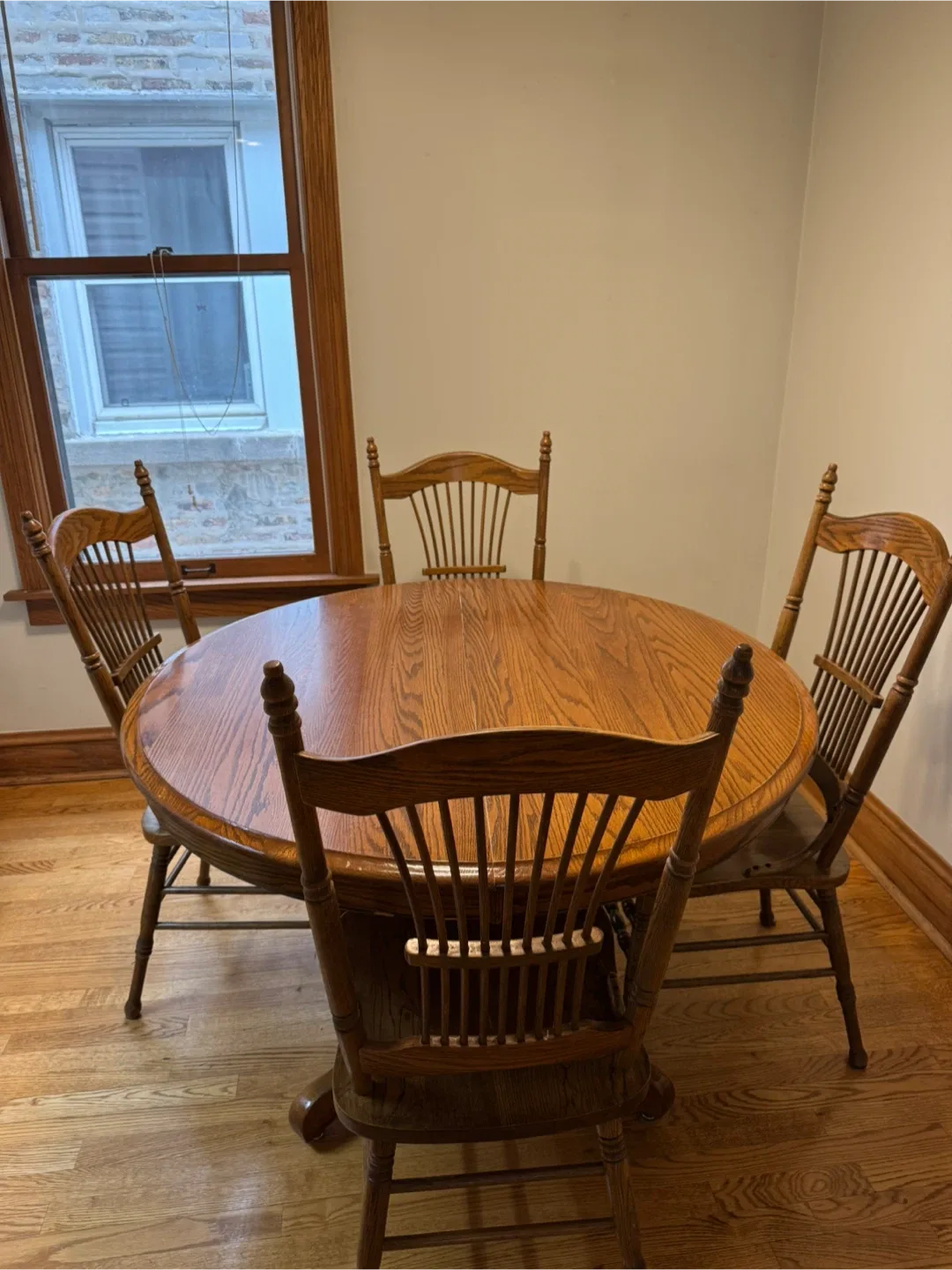 Wood Table with 4 Chairs