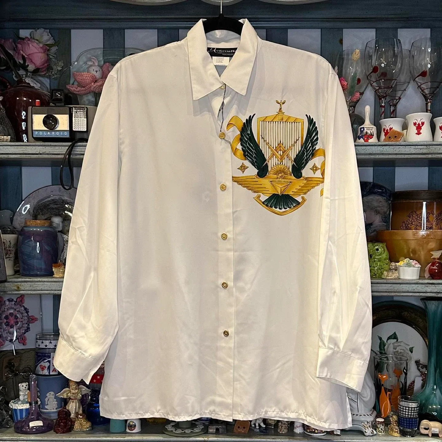 White Graphic Blouse