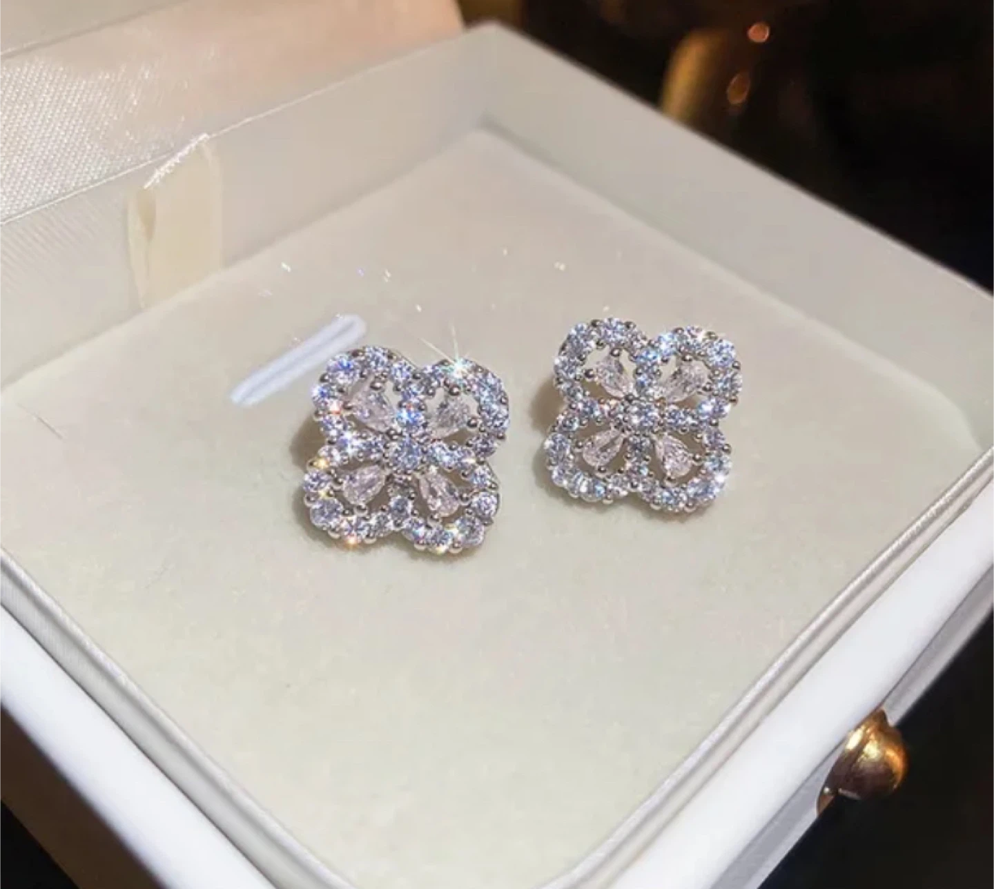 Clover Necklace & Earrings Set - Silver - photo 2