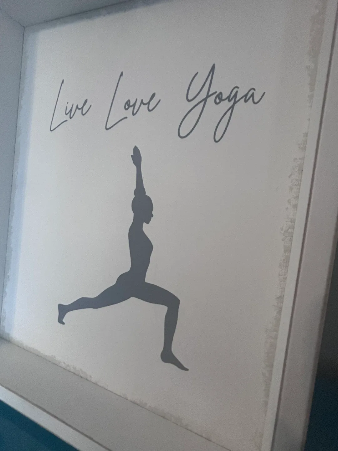 🧘🏻‍♀️ Live Love Yoga Wall Art – White Shadowbox Frame – 12”x10” image indicator(2)