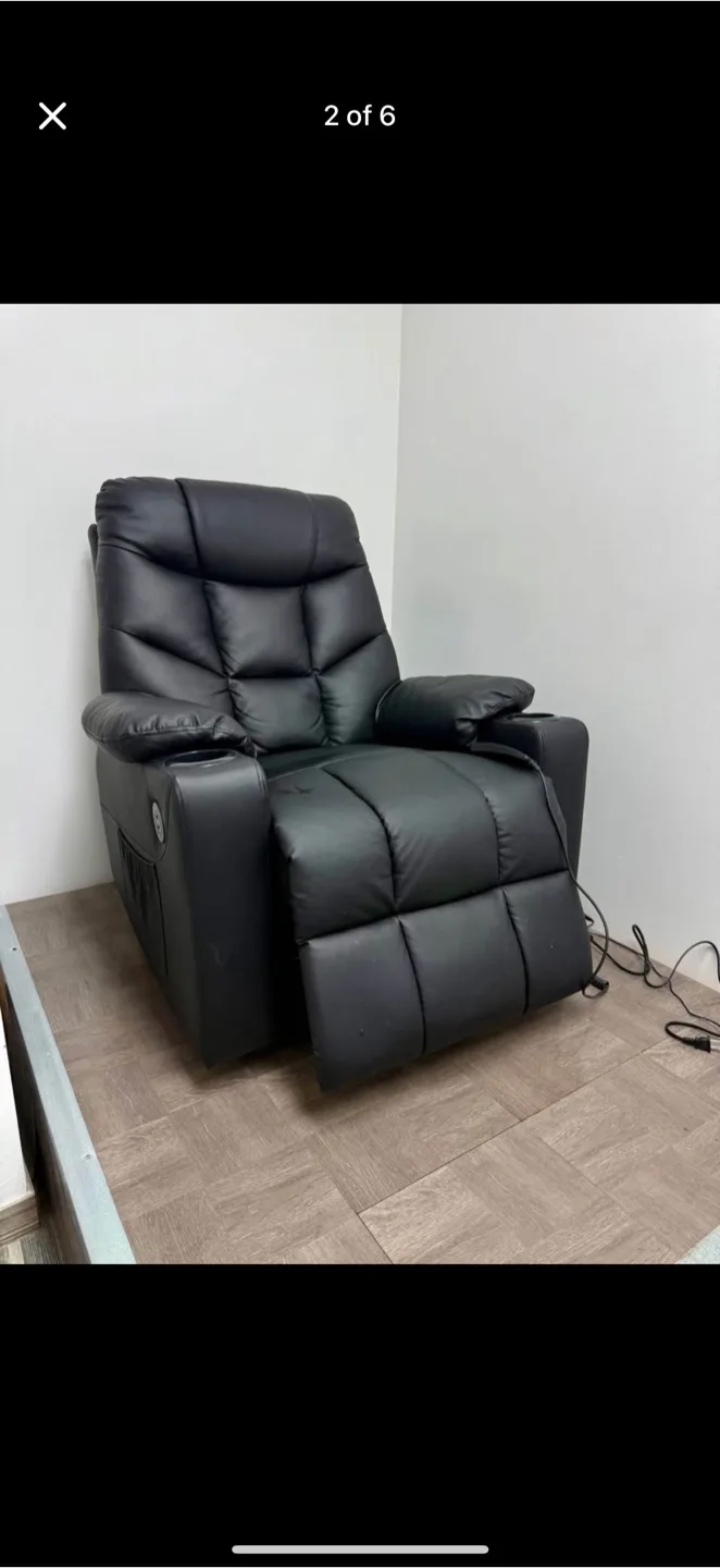 MCombo Oversized Black Power Lift Recliner Chair