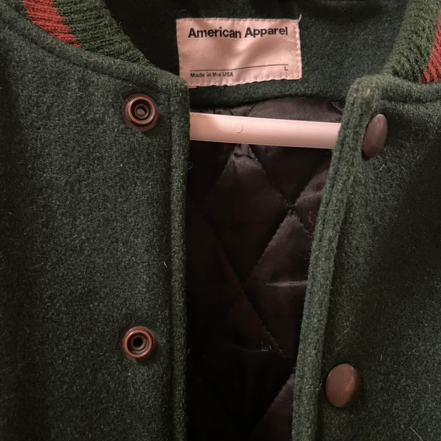 American Apparel Wool + Leather Varsity Jacket - Size L image indicator(3)