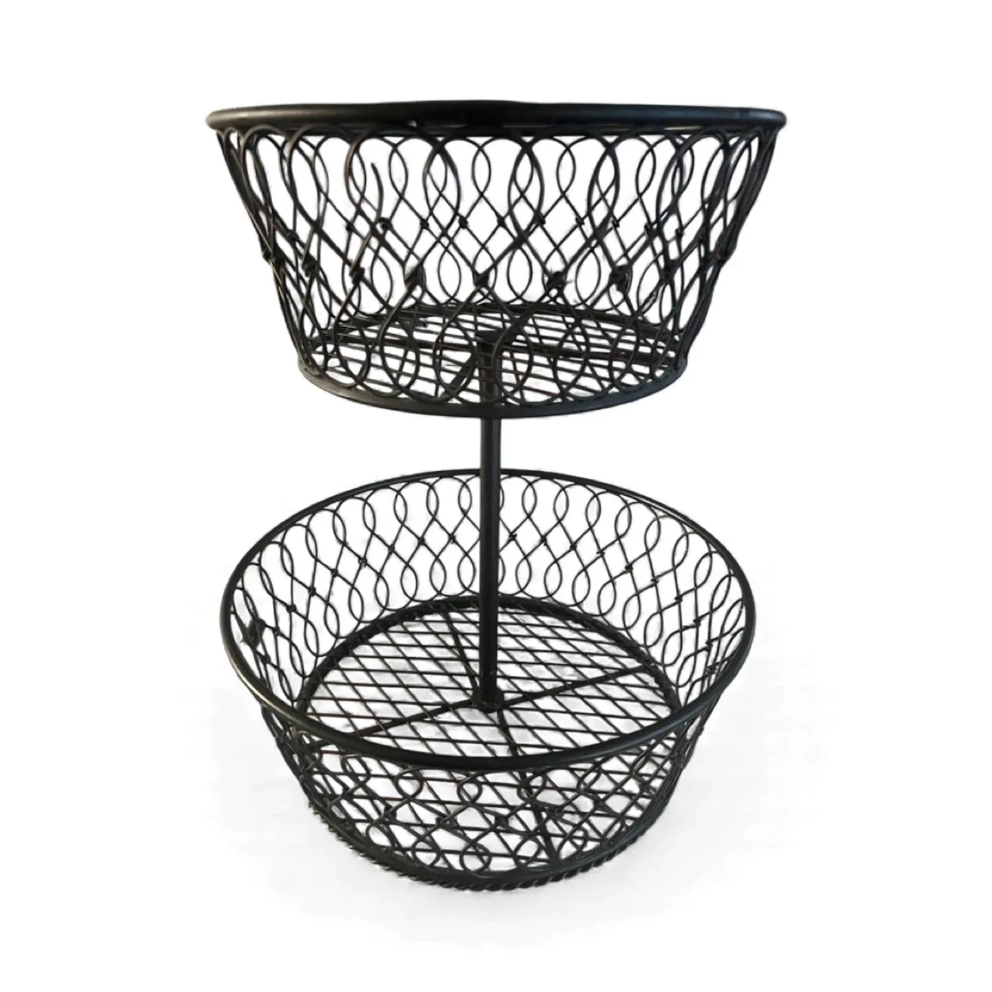 Two-Tier Wire Basket, Black