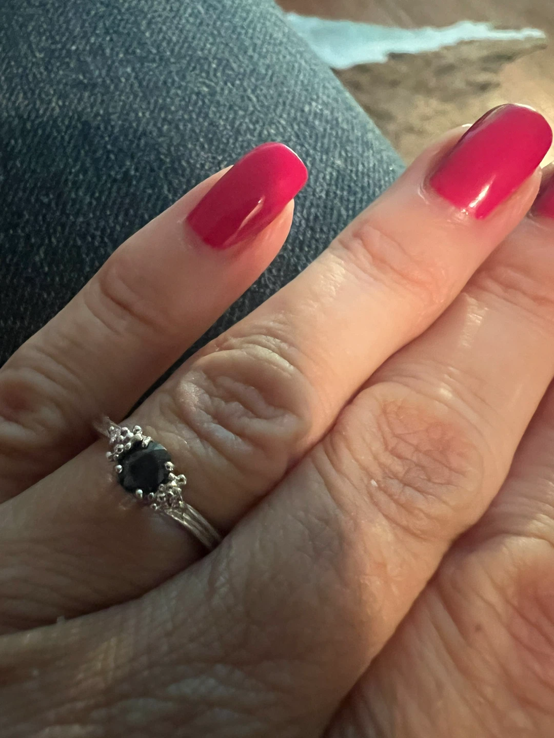 10 k Sapphire & Diamond Ring - photo 4