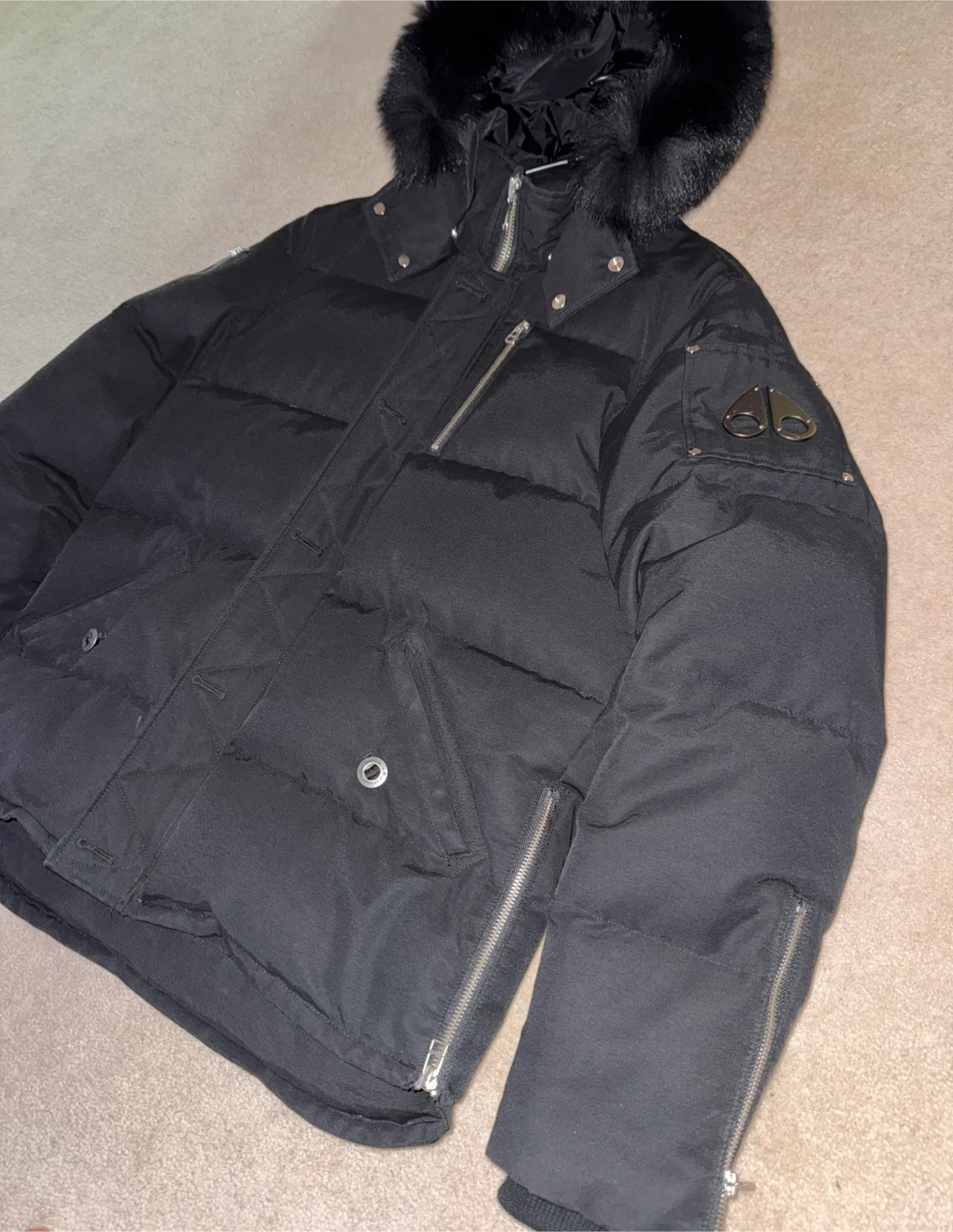 Moose Knuckles Shearling Jacket (blue fox fur)