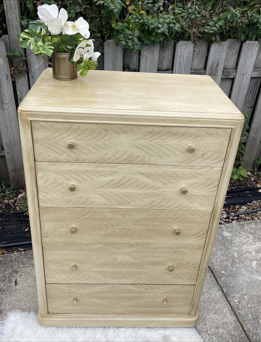 5 drawers tallboy dresser redone in Pottery Barn Dupe/ Sausalito - photo 2