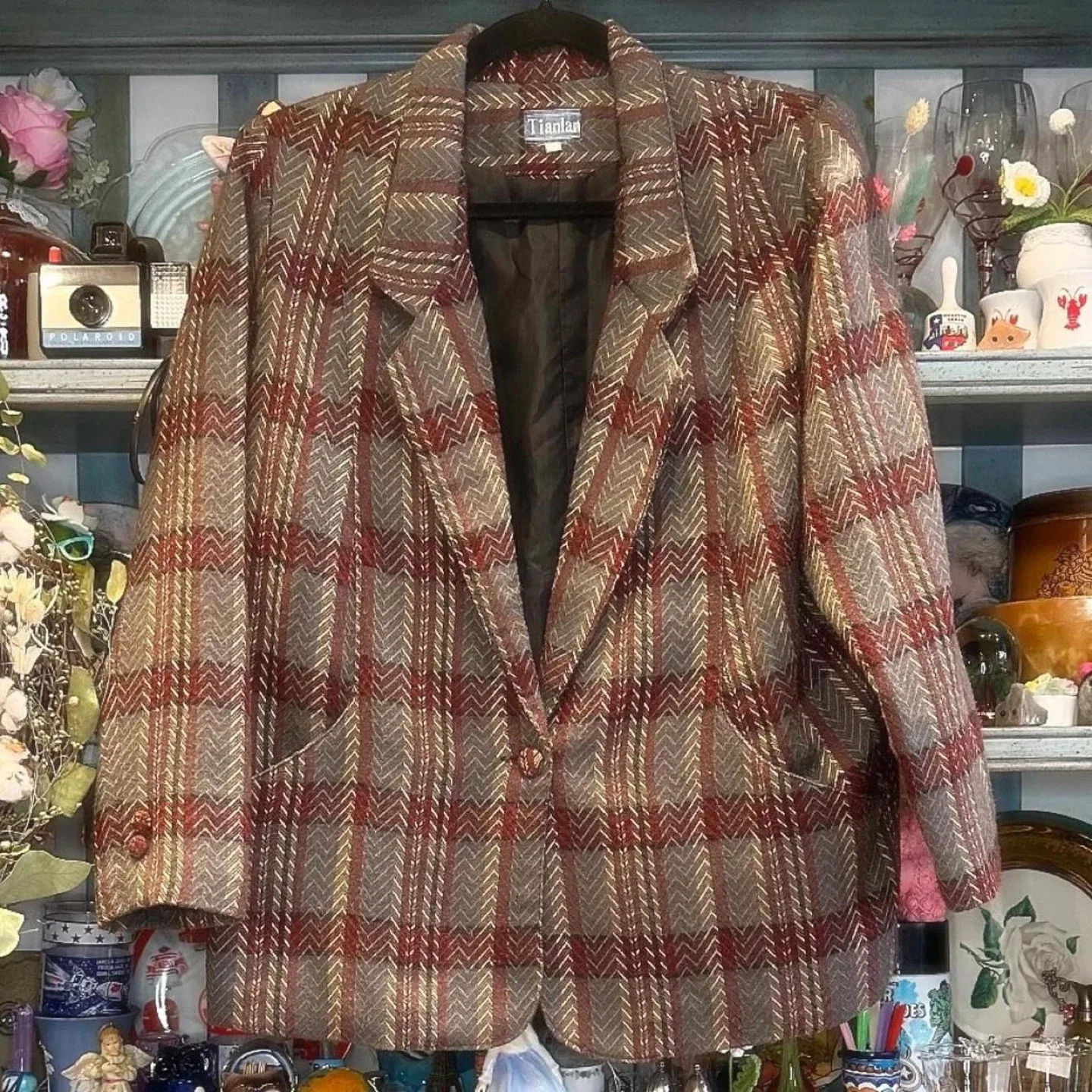 Tianlan Plaid Blazer