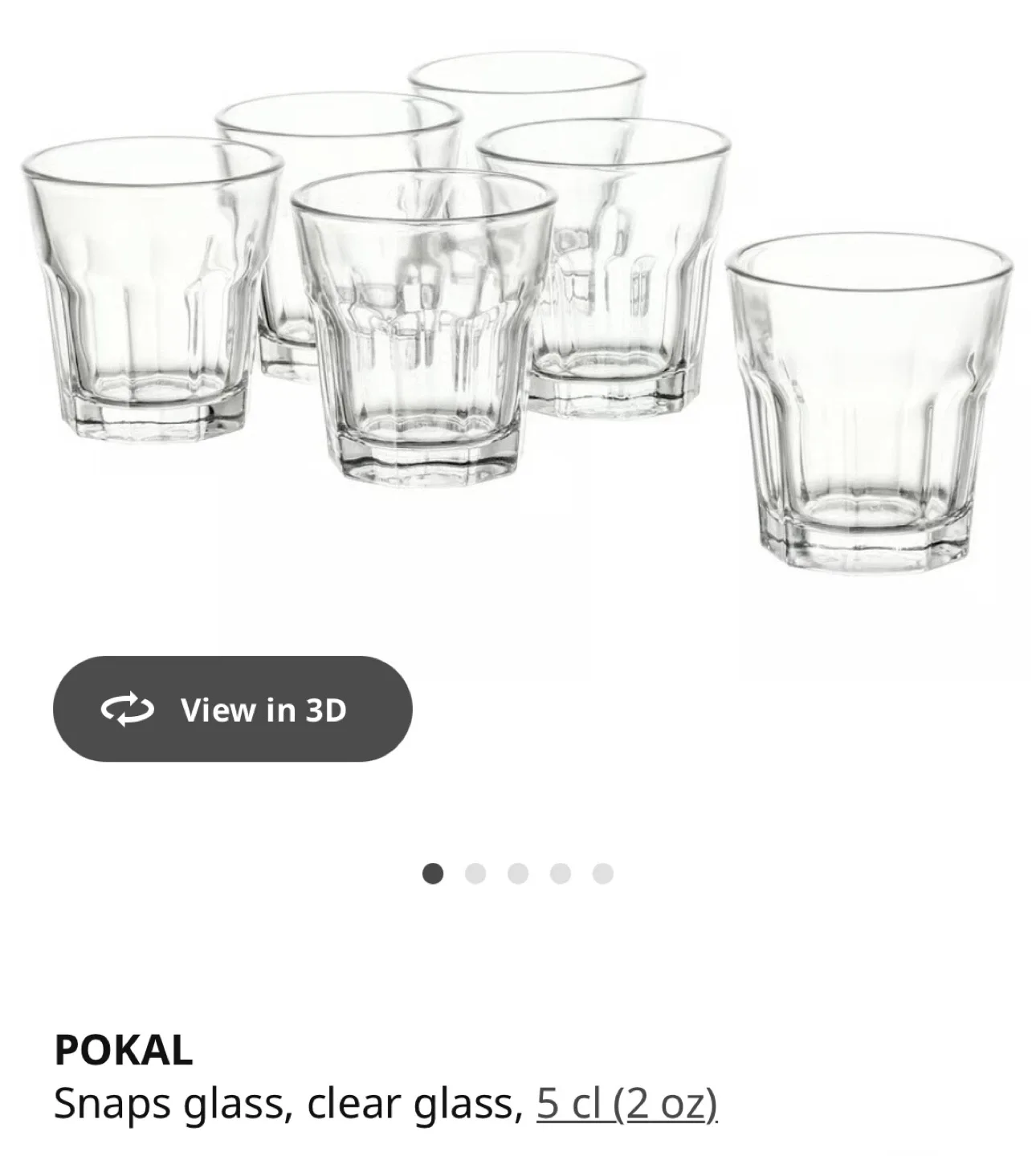 IKEA POKAL Snaps Glass, Clear, Set of 6 image indicator(2)
