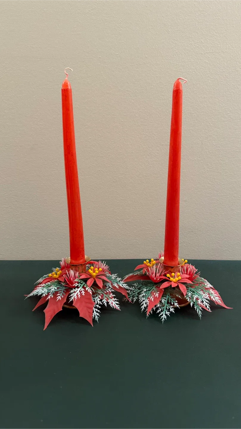 Christmas Candle Holders - Set of 2