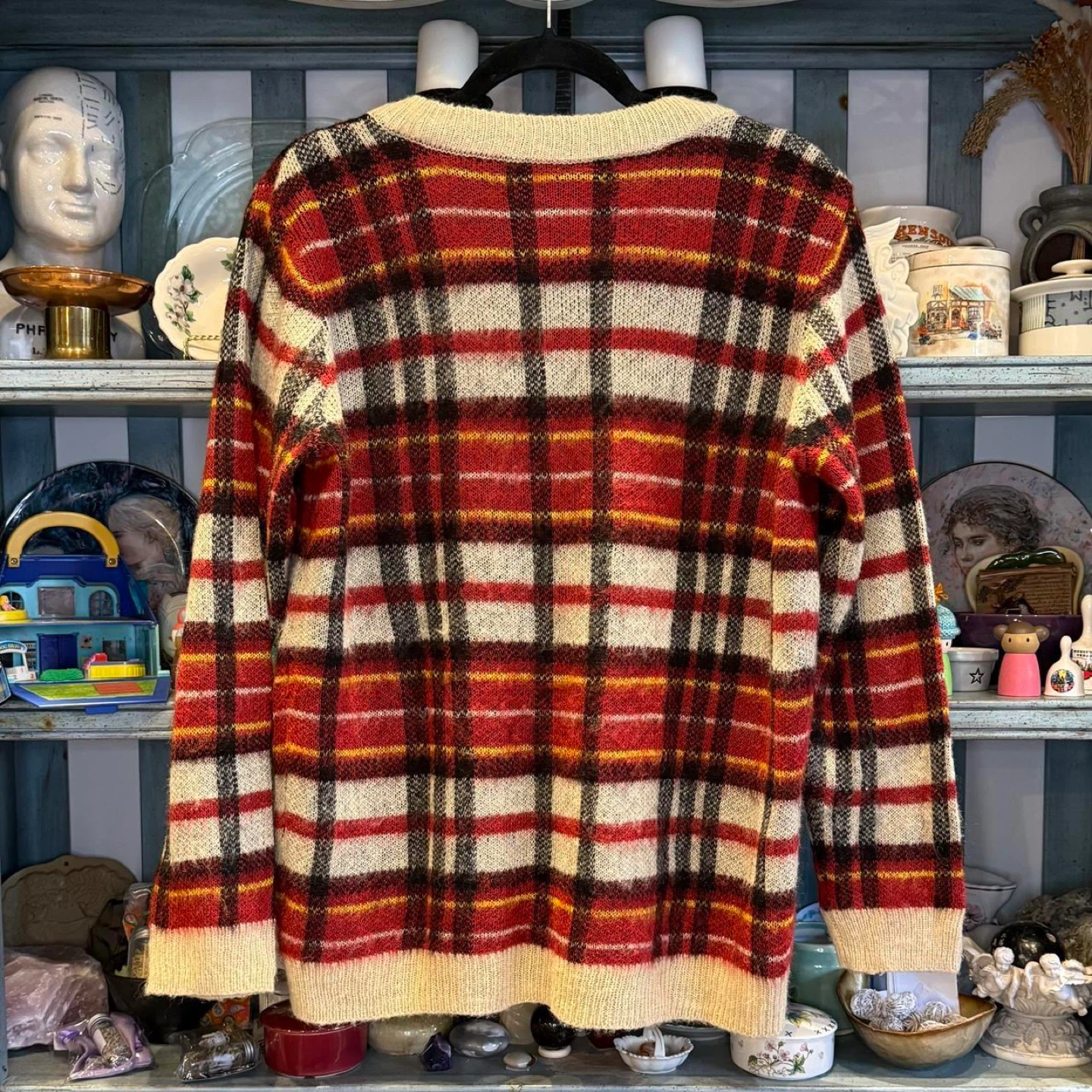 St. John's Bay Plaid V-Neck Sweater - Size M - photo 2