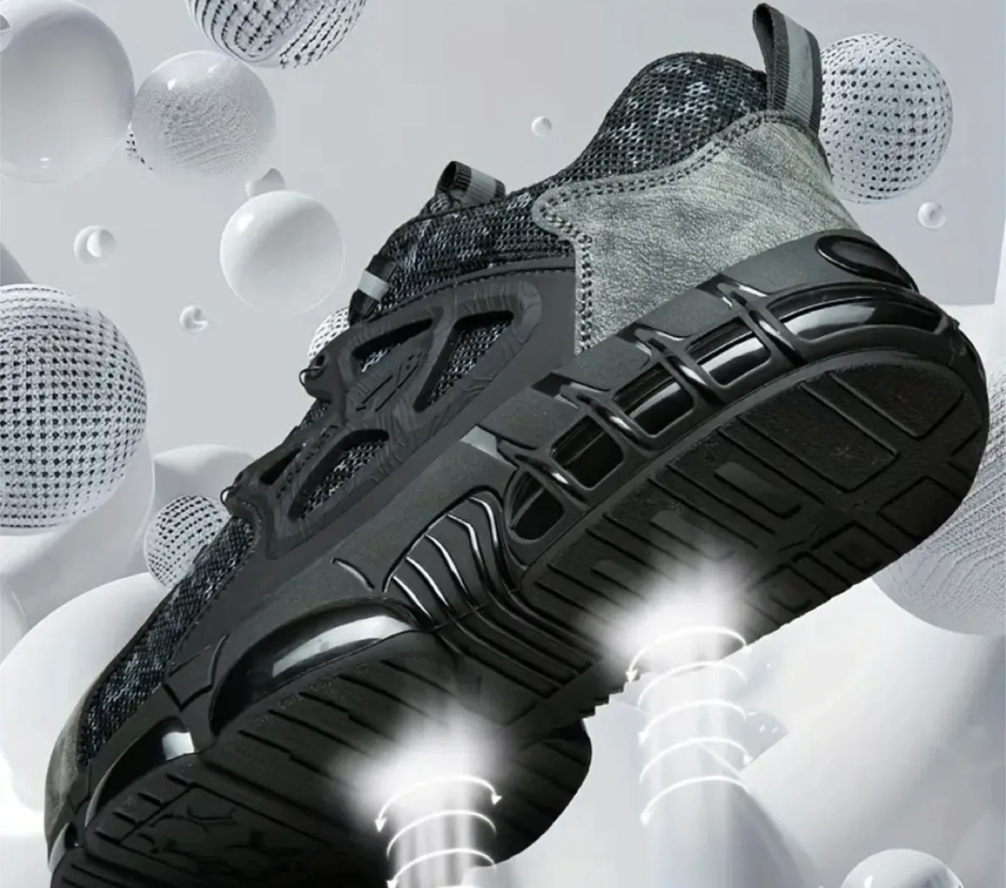 Black Safety Work Shoes with Steel Toe Cap image indicator(4)