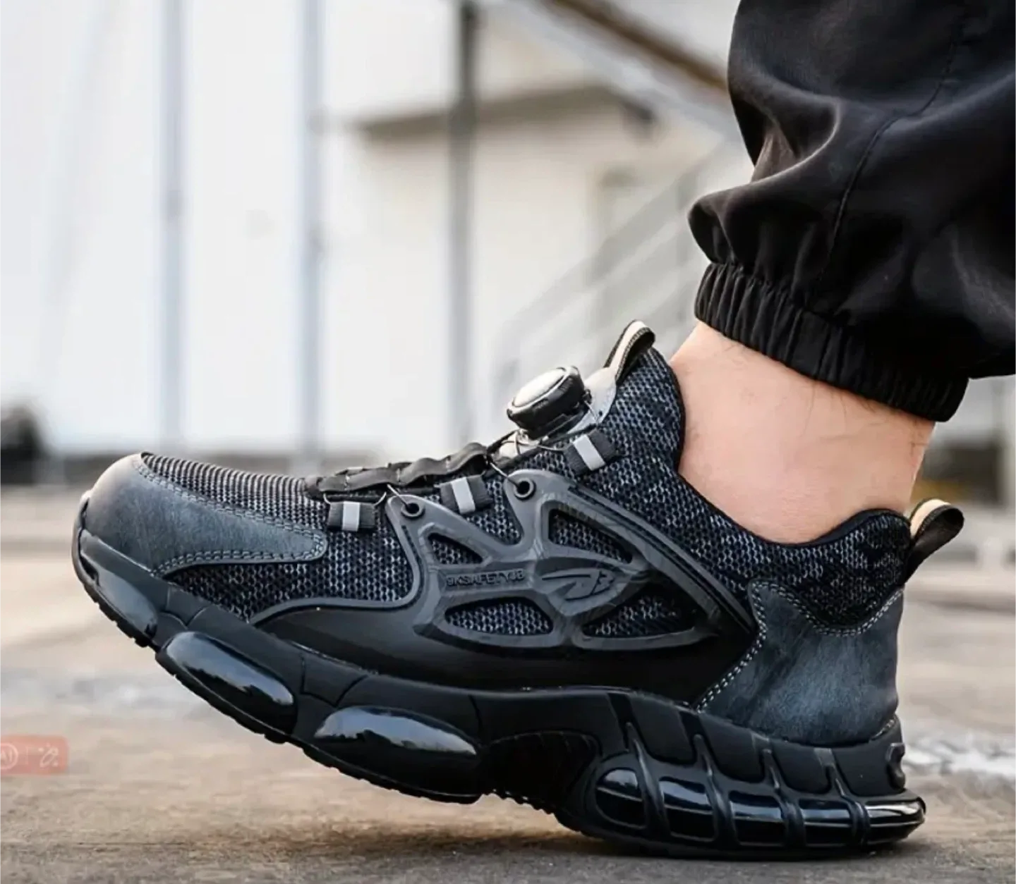 Black Safety Work Shoes with Steel Toe Cap image indicator(8)