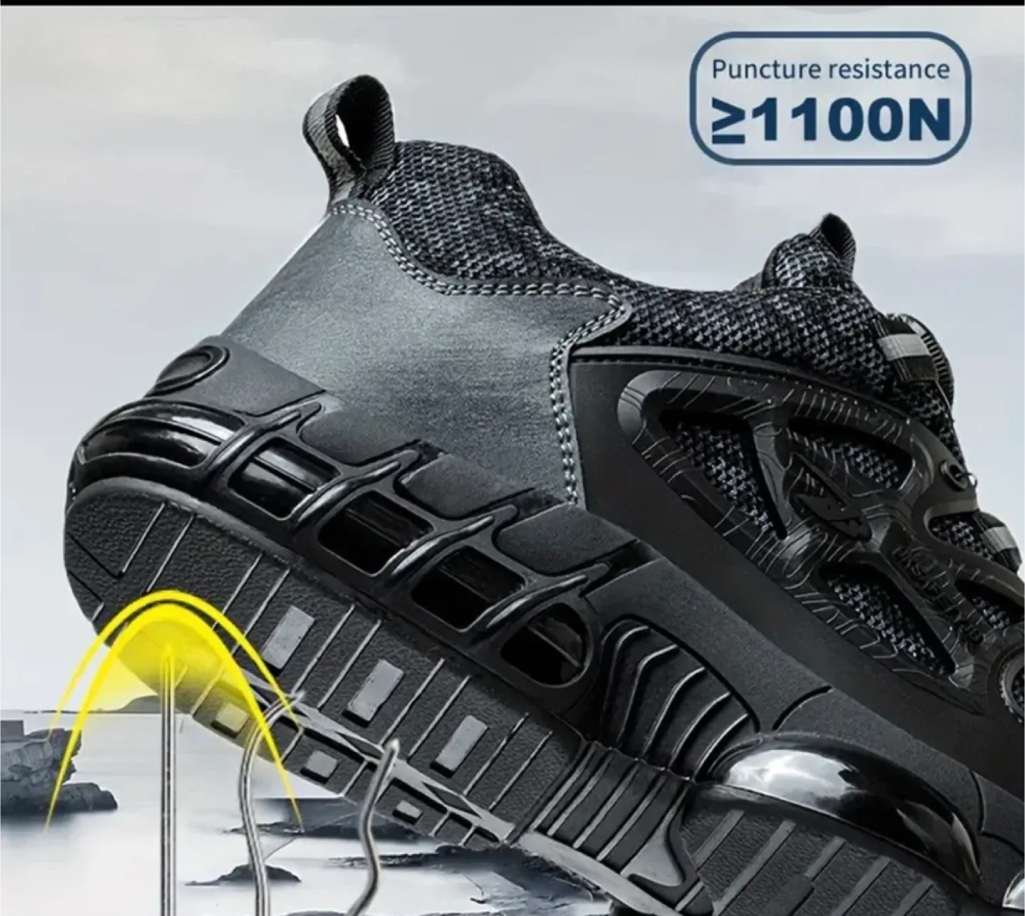 Black Puncture Resistant Work Safety Shoes image indicator(5)