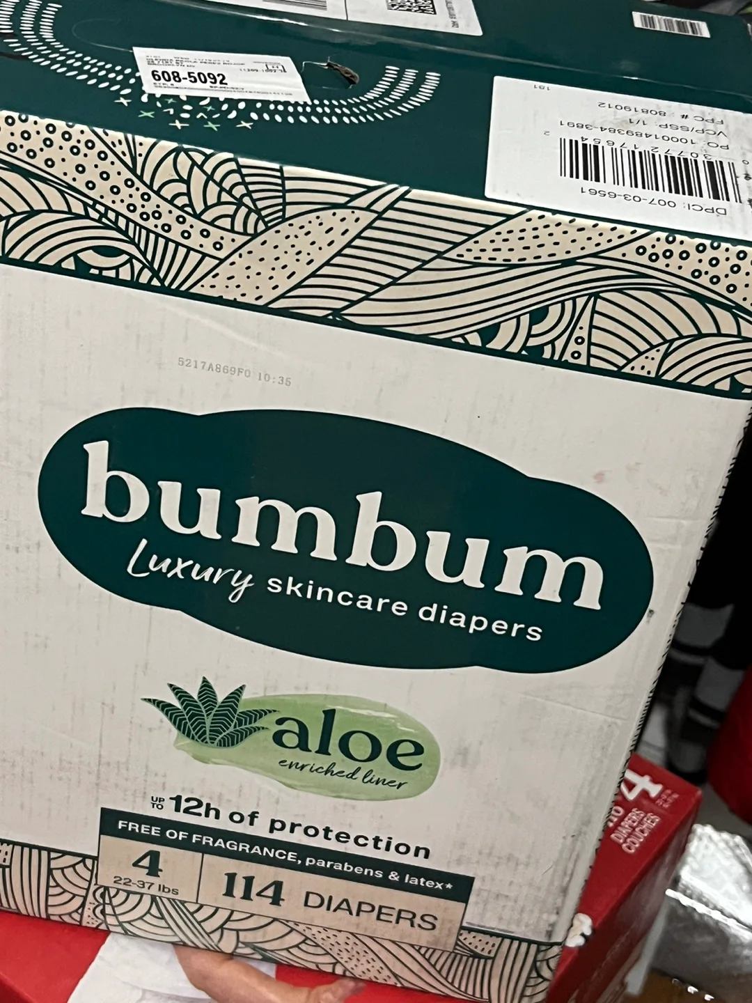 Bumbum Luxury Skincare Diapers Size 4 (22-37 lbs) - 114 Count