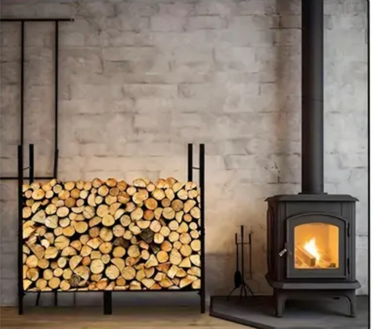 4ft Firewood Rack - Wood Storage Holder - photo 2