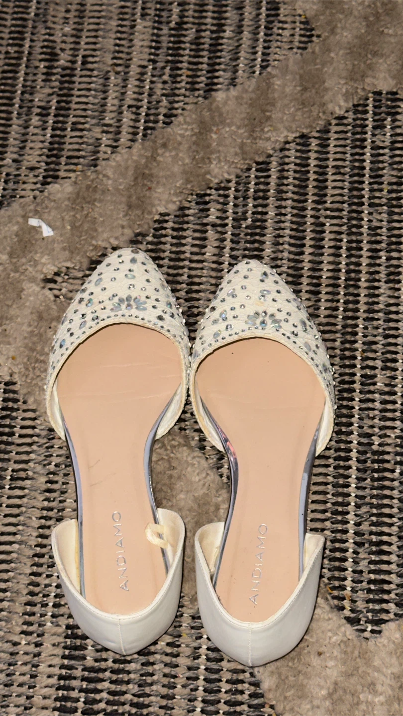 Andiamo White Embellished Flats - Size 6 - photo 5
