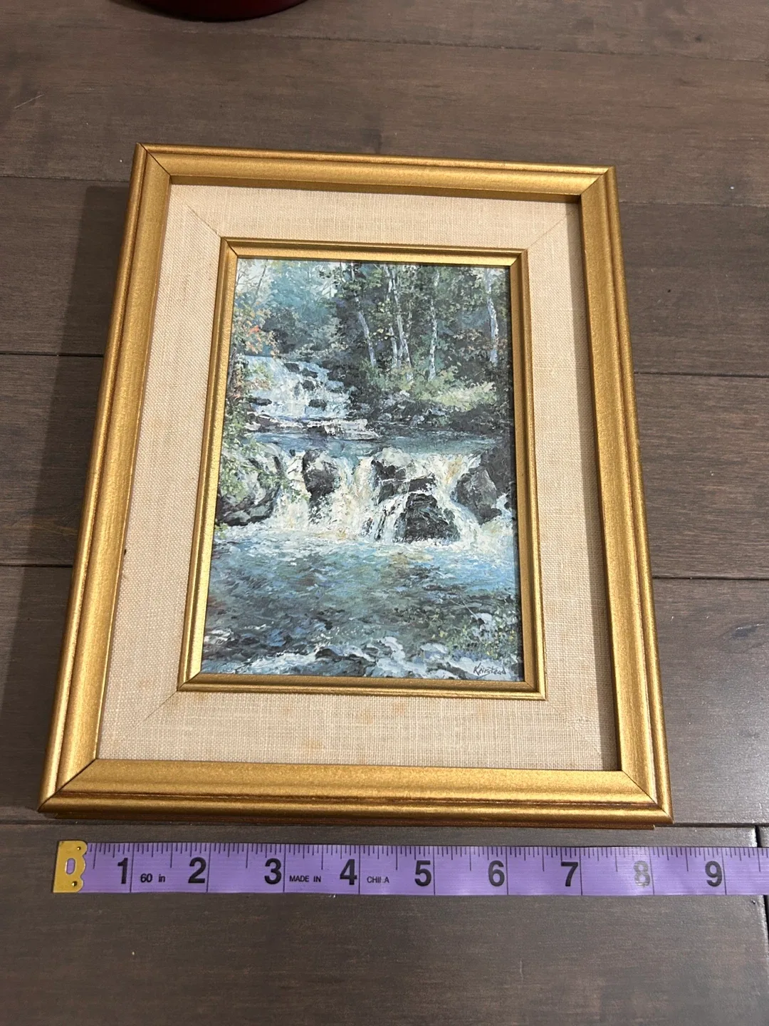 Framed Art: Falls, Snow Road image indicator(2)