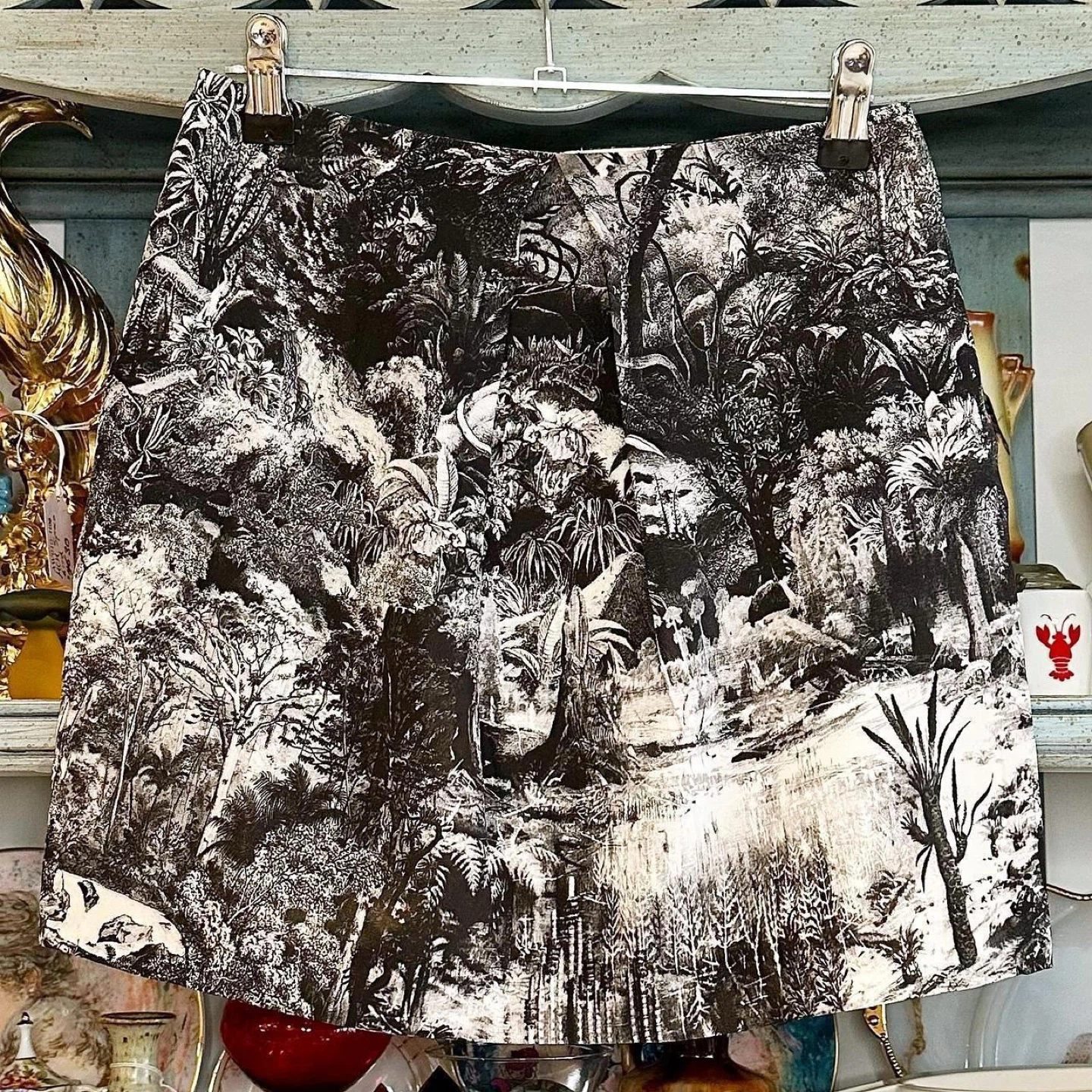 Carven Black & White Print Skirt