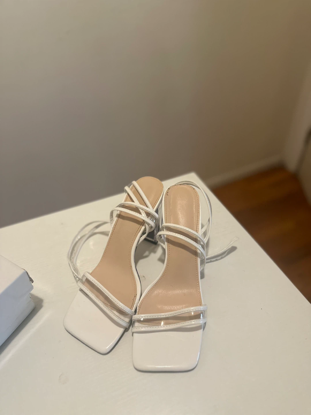 White Strappy Heels