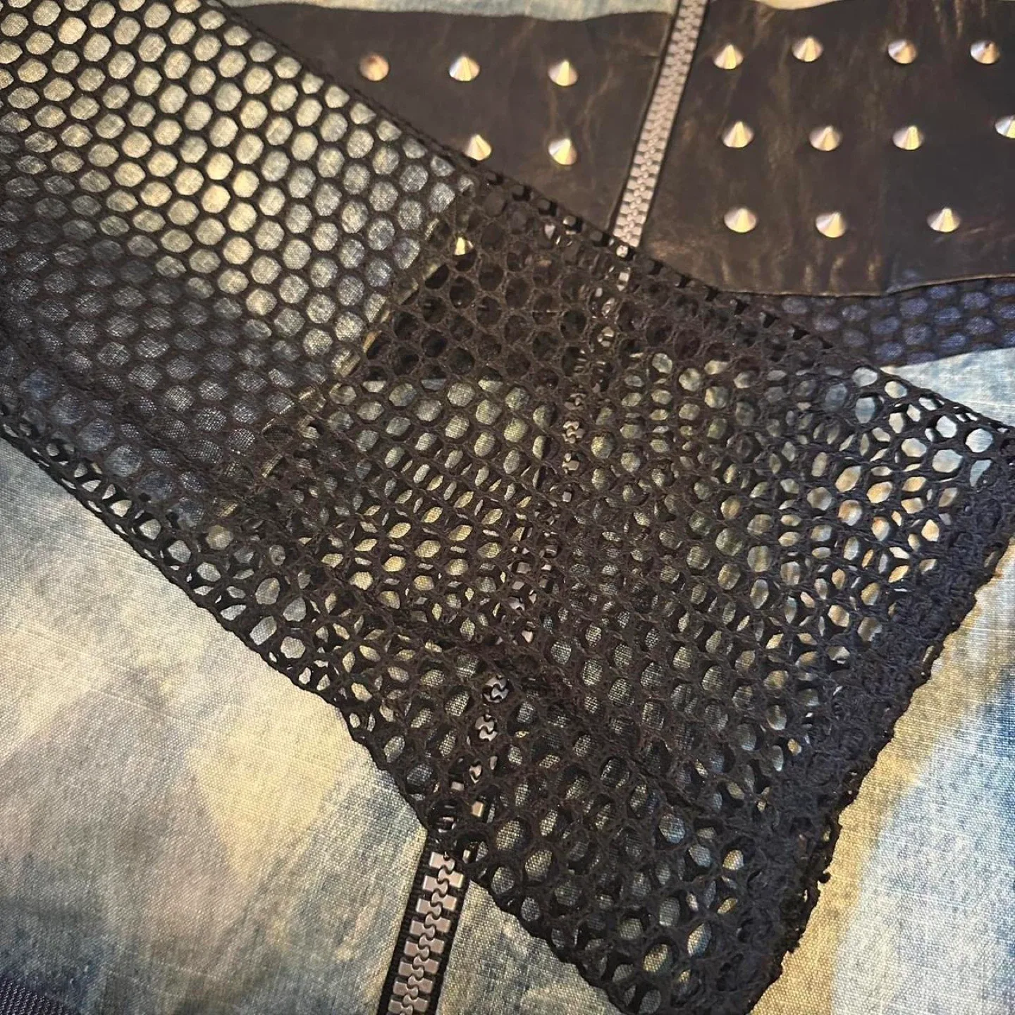 Unique Denim & Leather Studded Jacket image indicator(4)