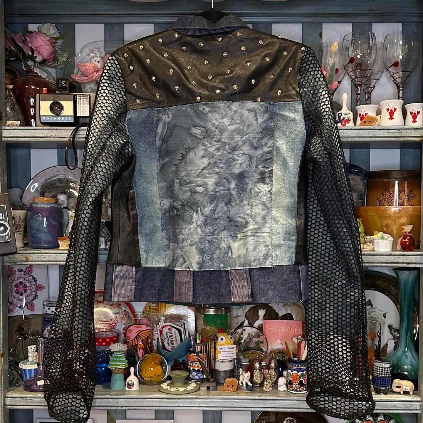 Unique Denim & Leather Studded Jacket image indicator(2)