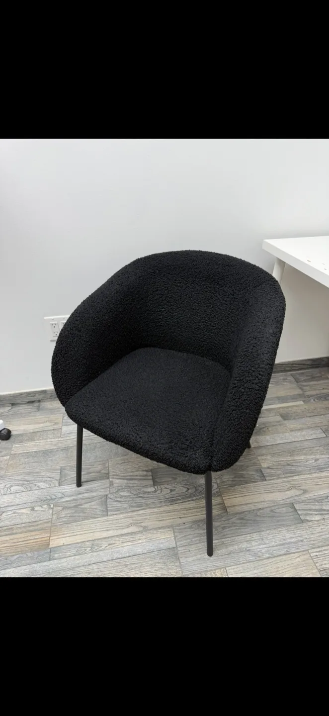 Black Boucle Accent Chair