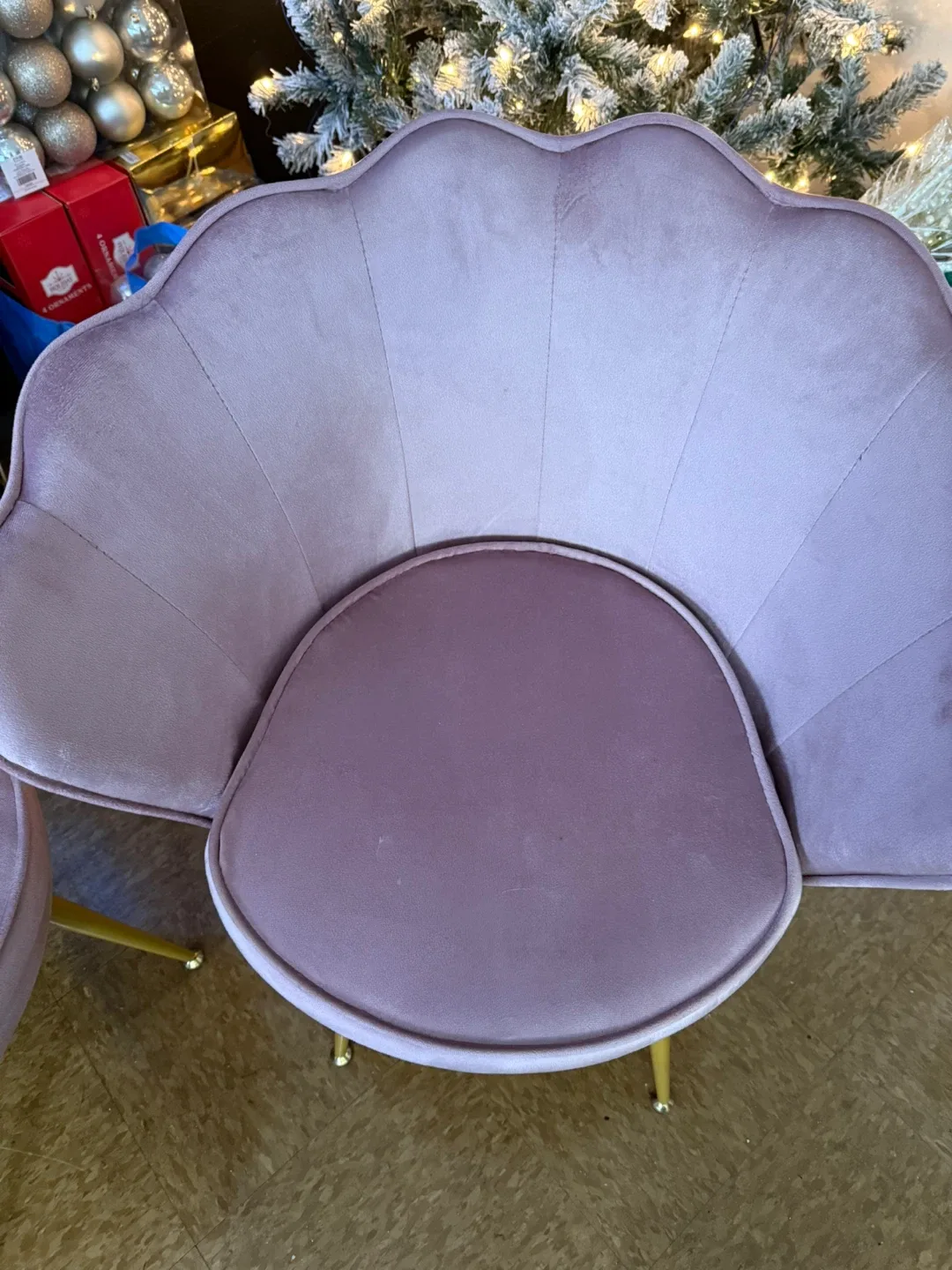 Pink Velvet Shell Accent Chair image indicator(3)