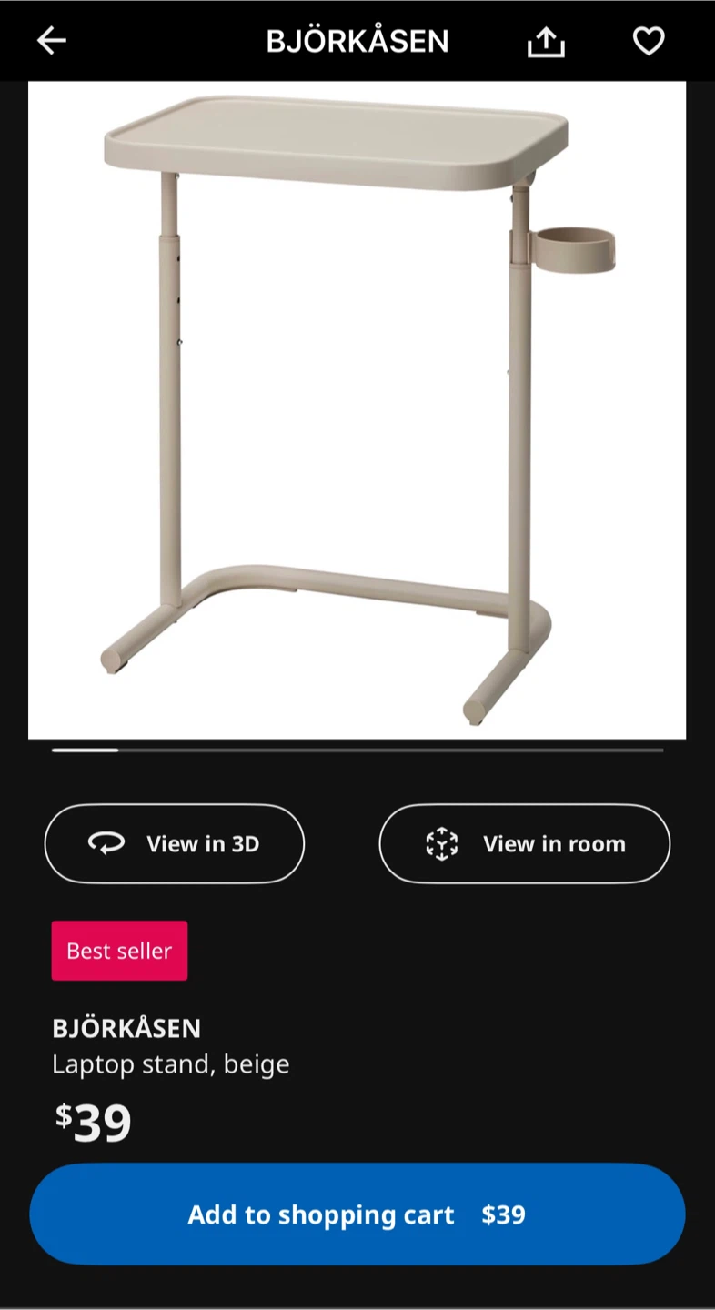 IKEA BJÖRKÅSEN Laptop Stand - Beige - photo 2