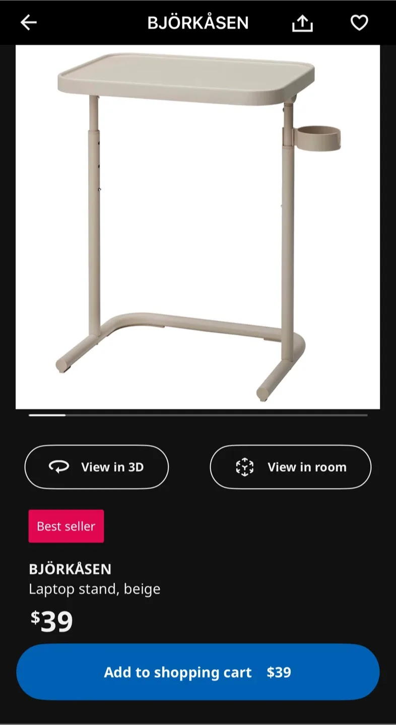 IKEA BJÖRKÅSEN Laptop Stand - Beige image indicator(2)