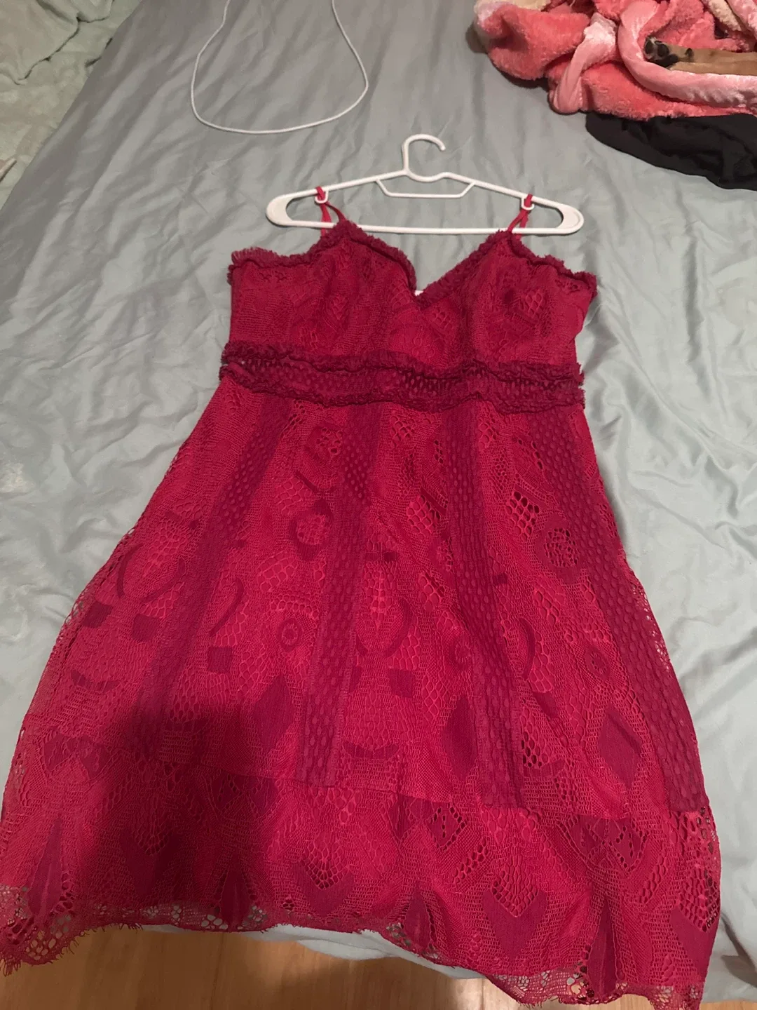 Foxiedox Red Lace Dress - Size L