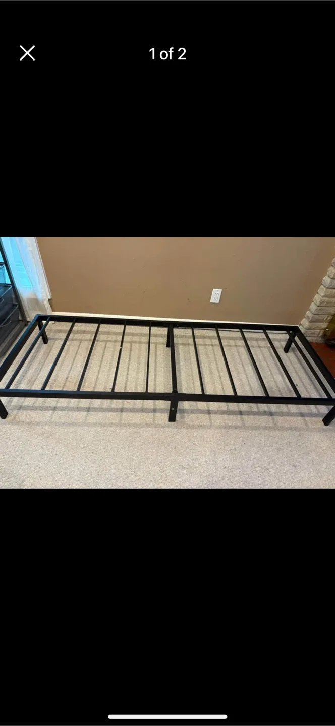 Single Metal Bed Frame with 3 Cushions