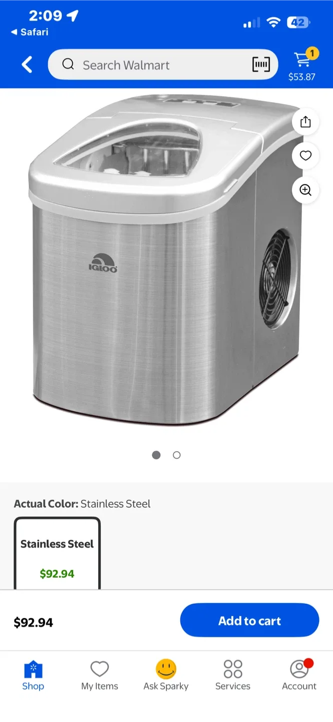 Igloo Counter Top Ice Maker - Stainless Steel