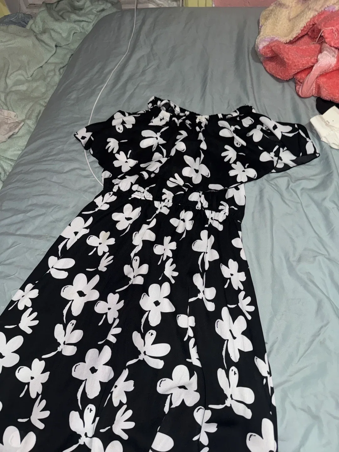 Yiman Baby XL Black & White Floral Dress
