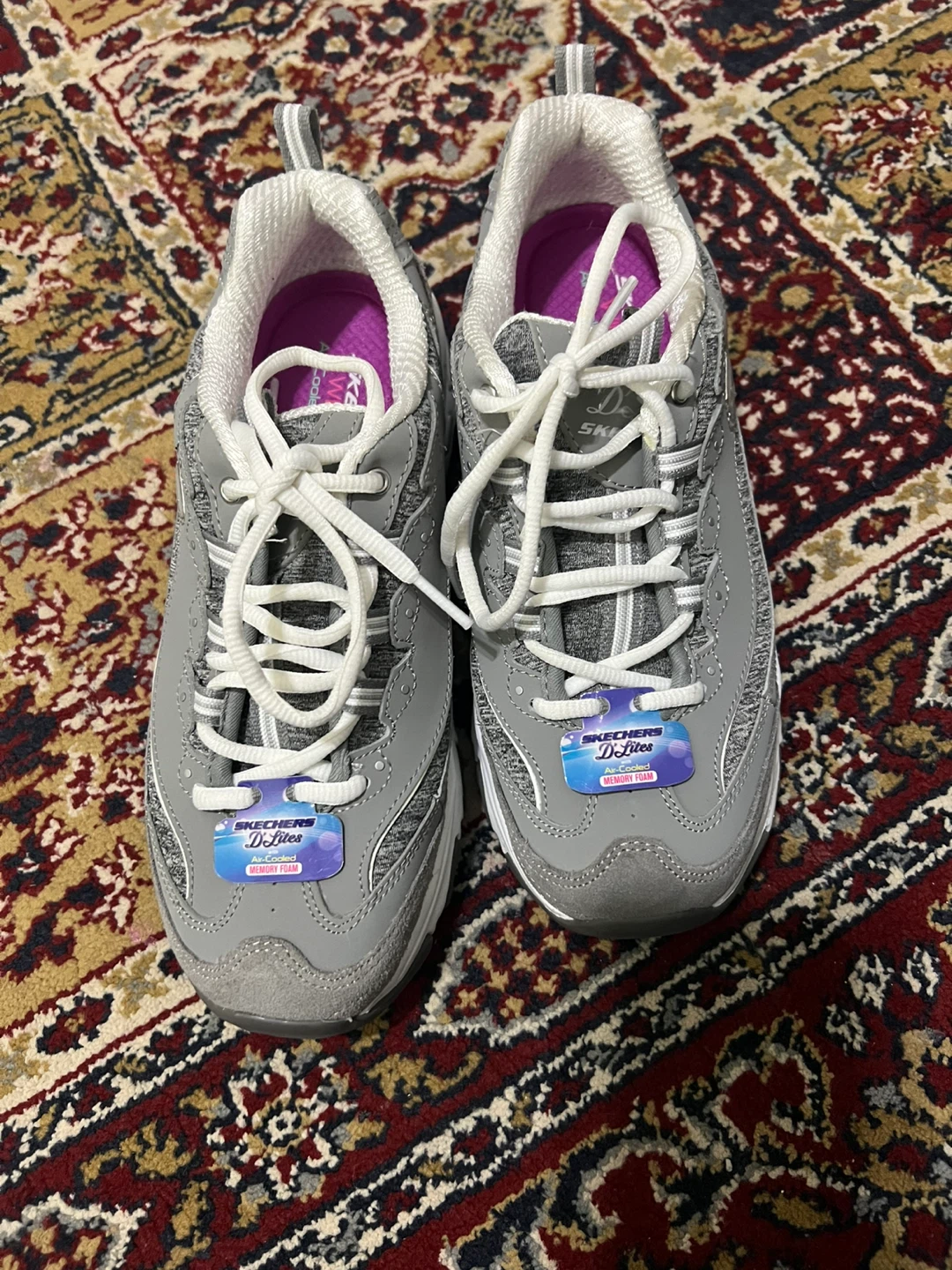 Skechers D'Lites Memory Foam Sneakers - Grey
