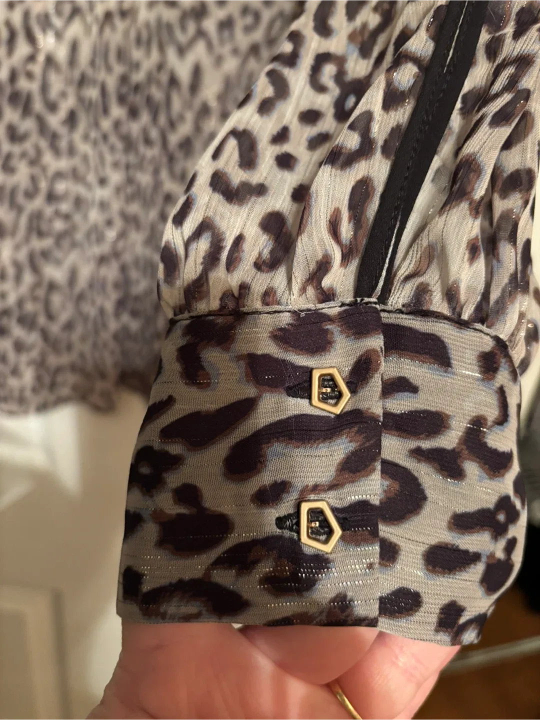 Cleo Leopard Print Blouse Size XL-$15 image indicator(3)