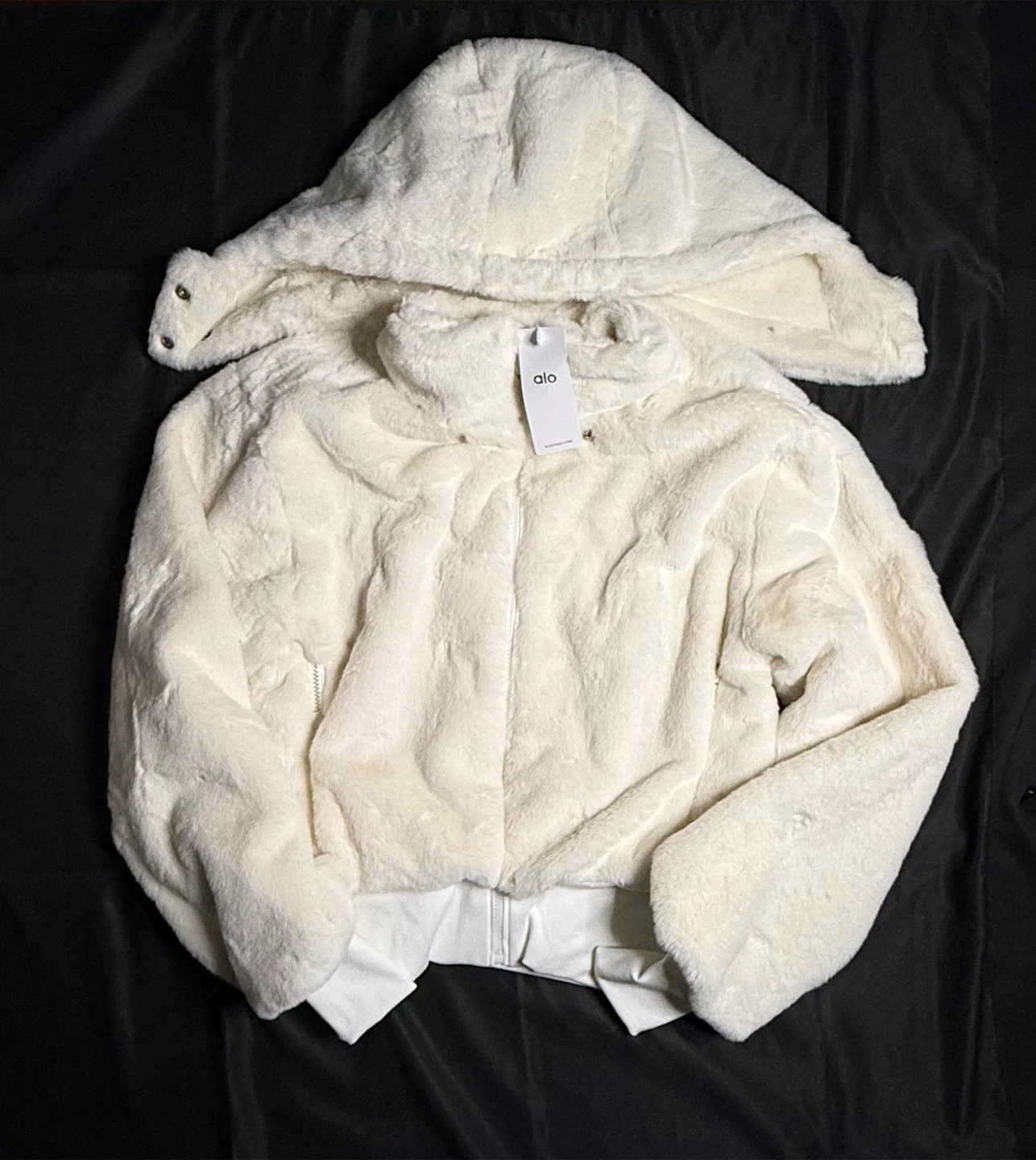 ALO Faux Fur White Jacket