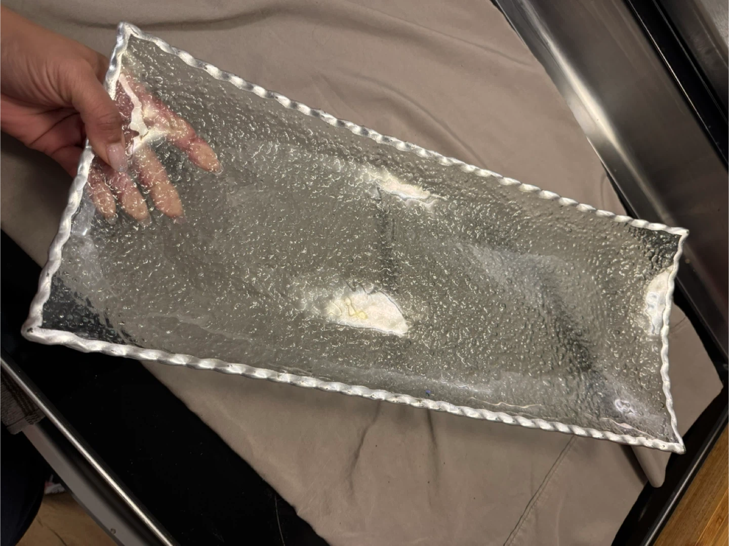 Textured Glass Serving Tray - photo 3
