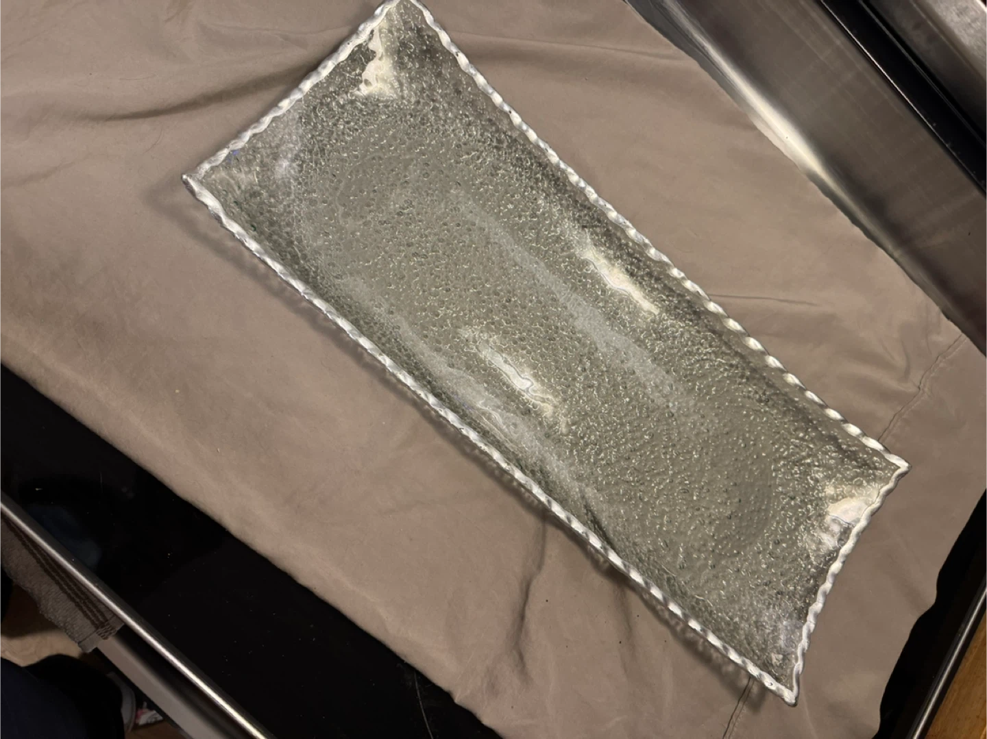 Textured Glass Serving Tray